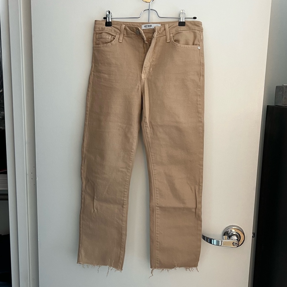 Tan/Camel Straight Leg Jeans